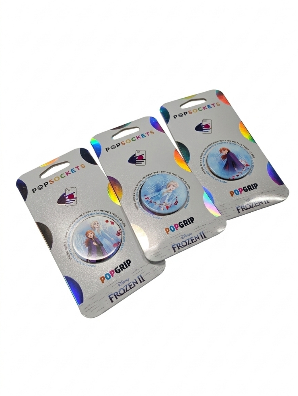 New Set of 3 Disney Frozen II PopSockets PopGrips Anna Elsa Swappable Tops NIP